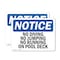 Signmission No Diving No Jumping No Running On Pool Deck, 14 in W x Rectangle, Plastic OS-2PACK-NS-P-1014-L-14482 - alternate 1